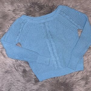 Abercrombie & Fitch Light Blue Cable Knit Sweater Size Small